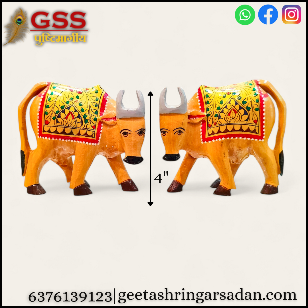 Wooden painted Cow