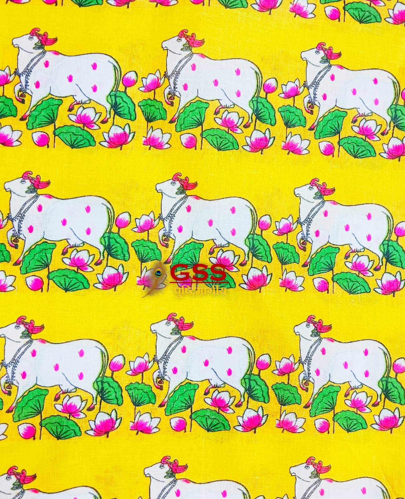 Cow print Vastra (yellow)