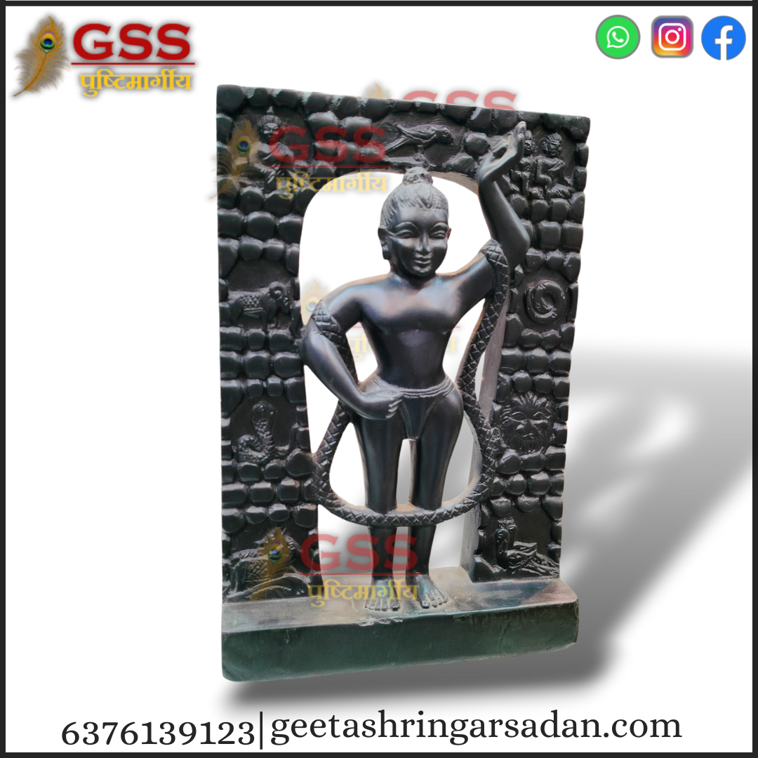 Black Marble Stone Shreenathji 12"