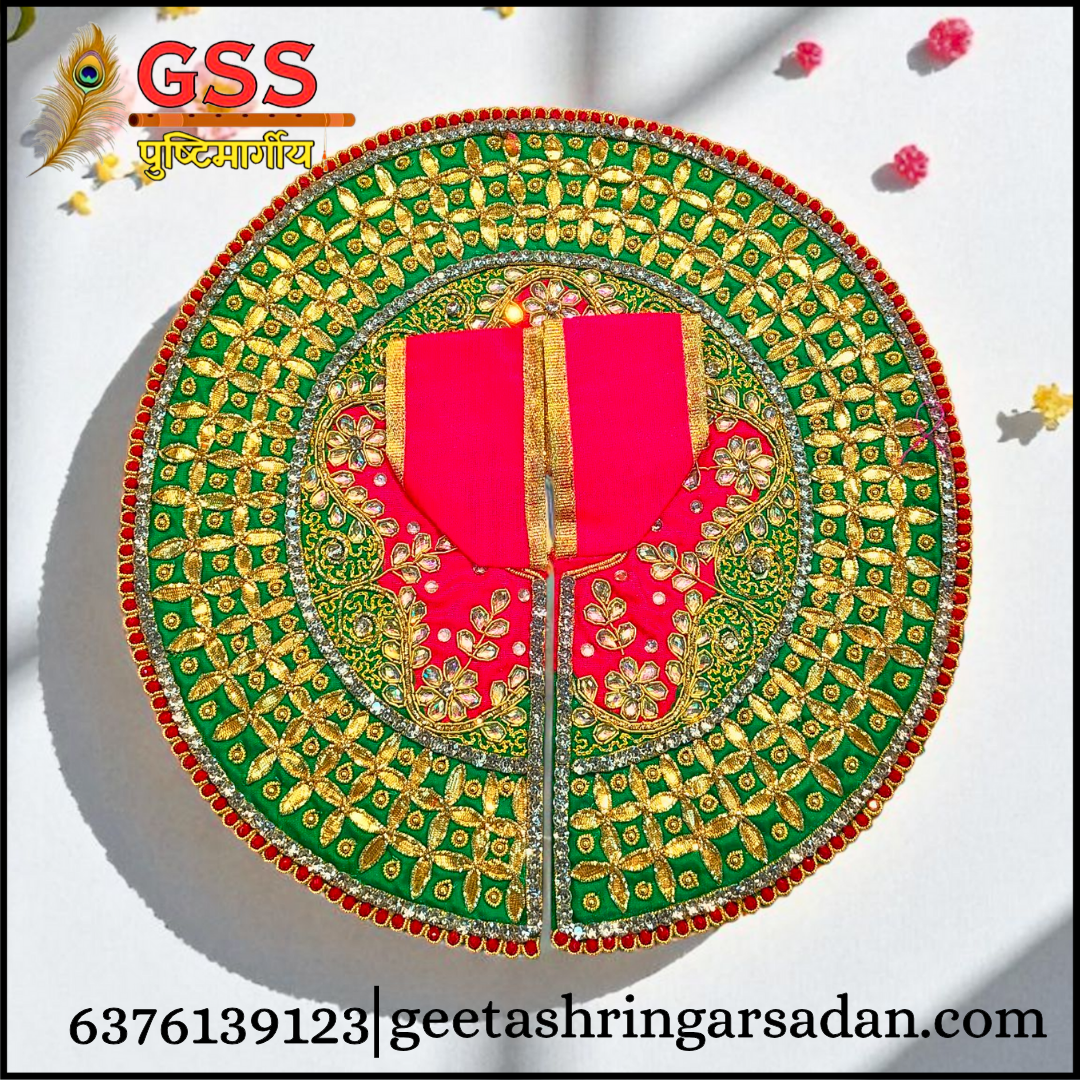 Green & Red gota Patti Poshak