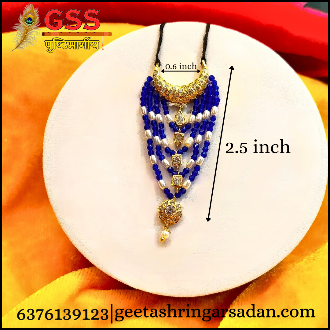Jadau Neelam Haasli Mala ji (silver)