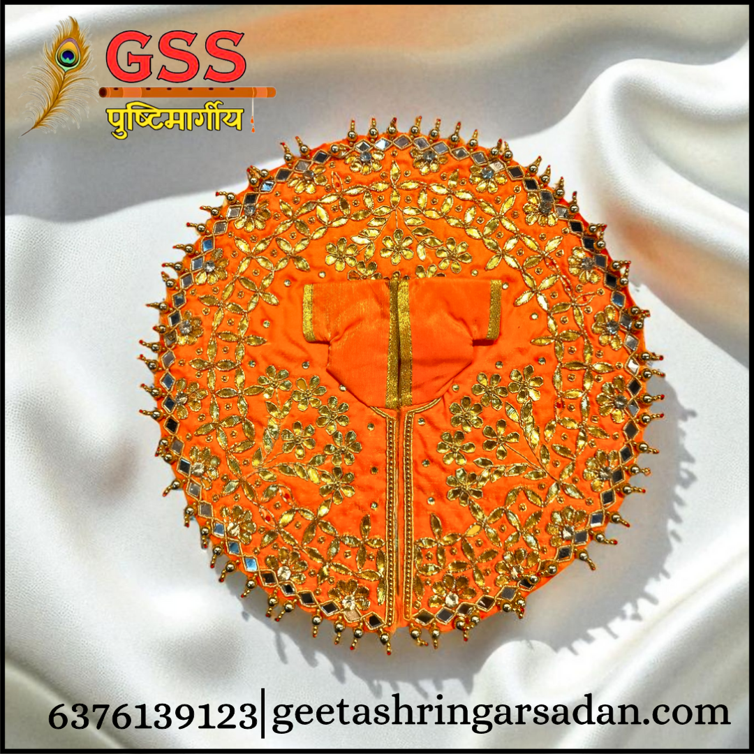 Orange Gota Patti Mirror work Poshak