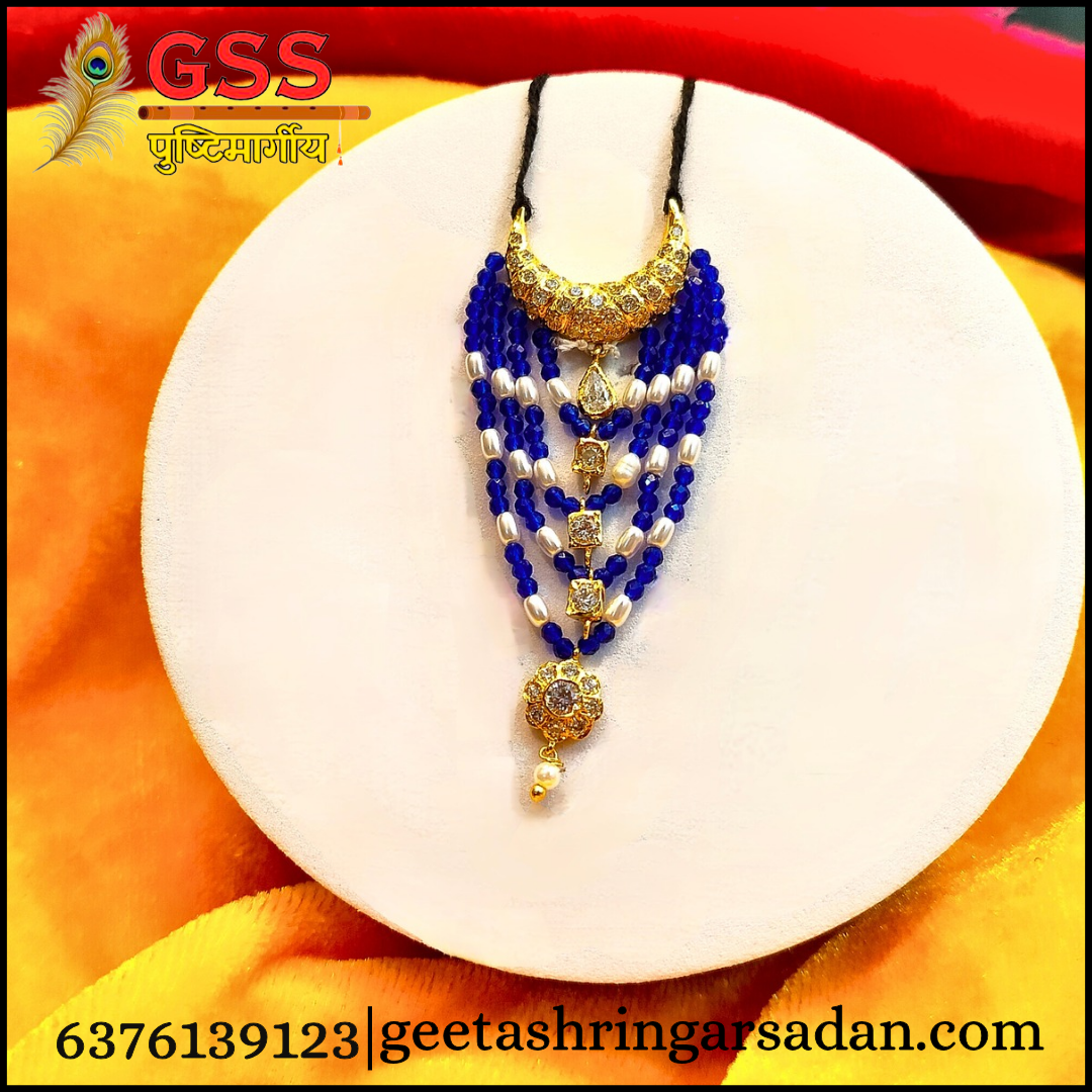 Jadau Neelam Haasli Mala ji (silver)