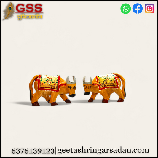 Wooden painted Cow