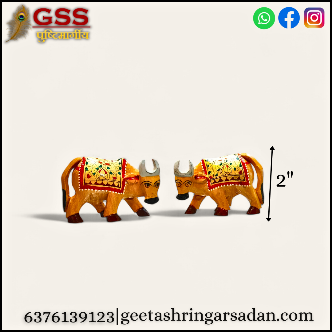 Wooden painted Cow