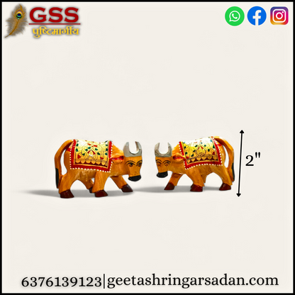 Wooden painted Cow
