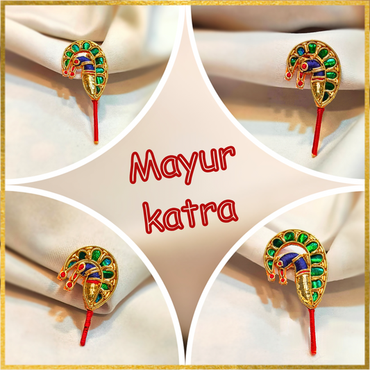 Golden Zari Mayur katra