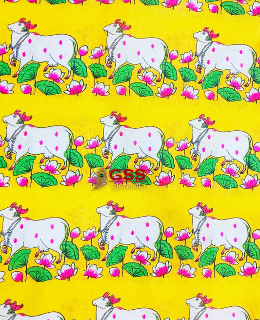 Cow print Vastra (yellow)