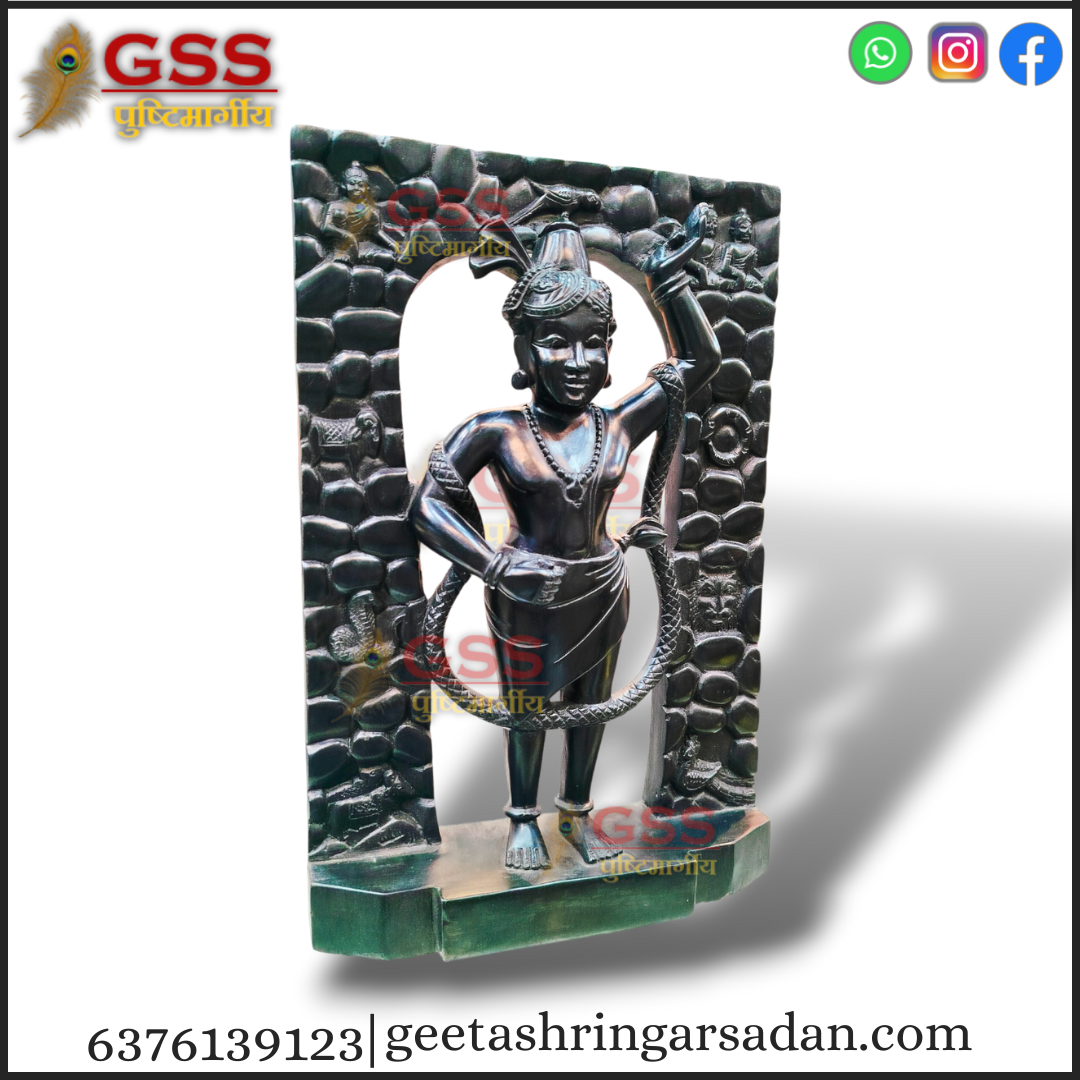 Black Marble Mangla swaroop Shreenath ji 15"