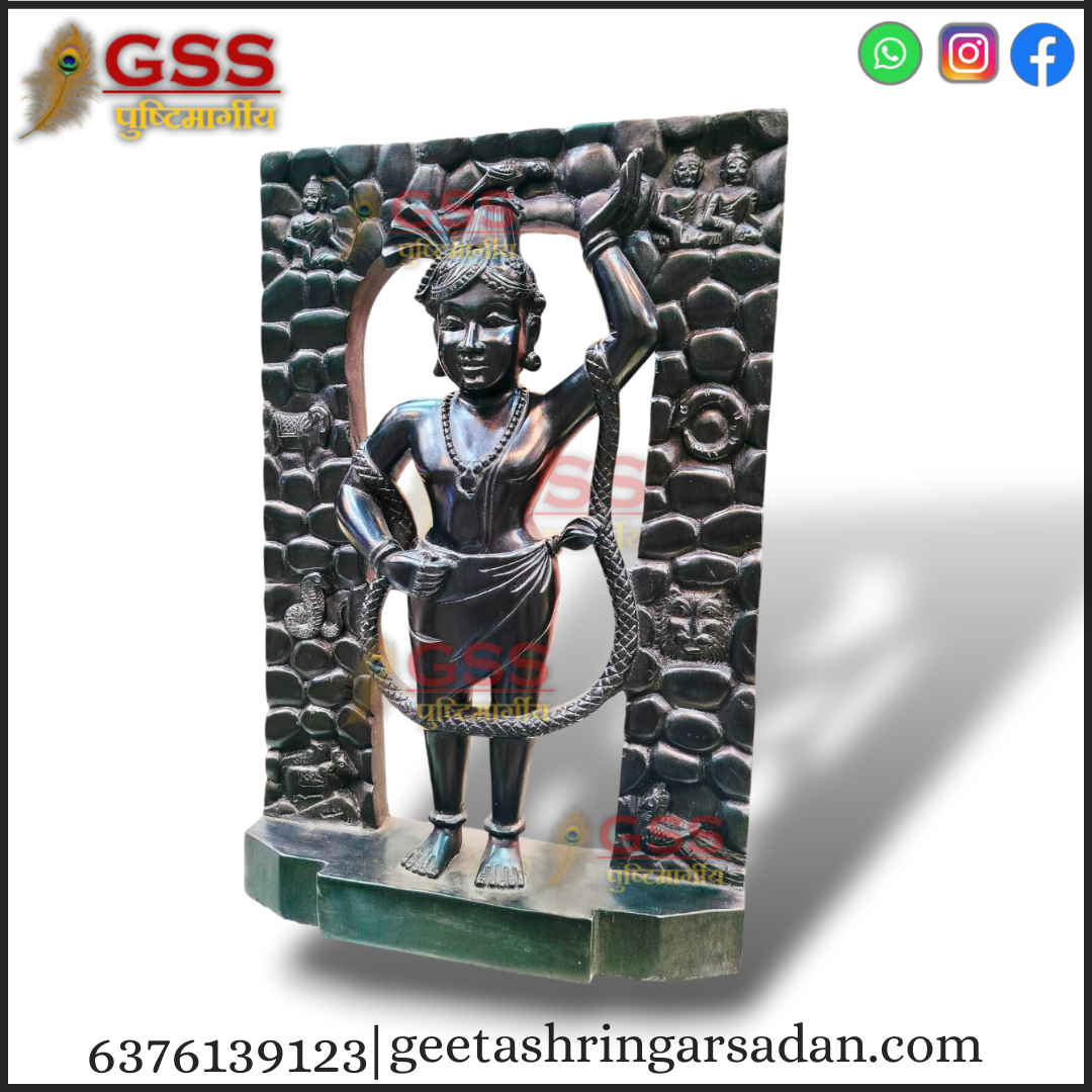 Black Marble Mangla swaroop Shreenath ji 15"