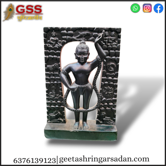 Black Marble Stone Shreenathji 12"