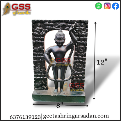 Black Marble Stone Shreenathji 12"