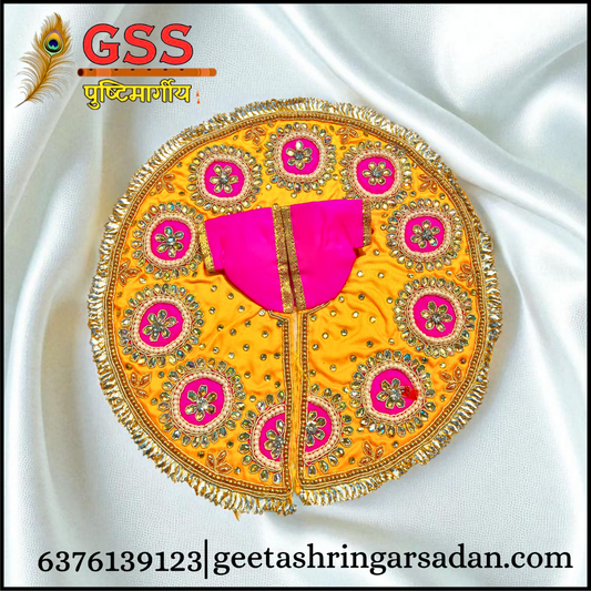 Yellow & Pink Gota Patti Poshak