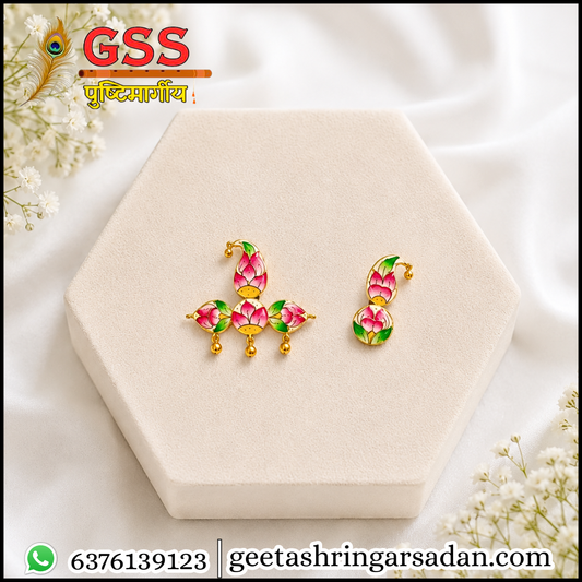 Meenakari Sirpeach & Shishfool (silver)