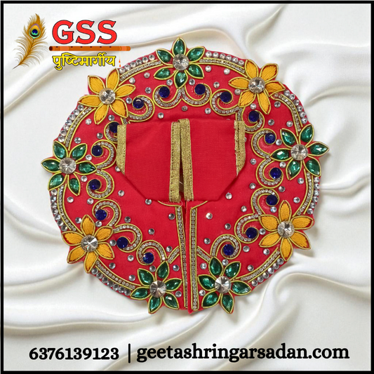 Red Embroidered Poshak with Zardosi Work