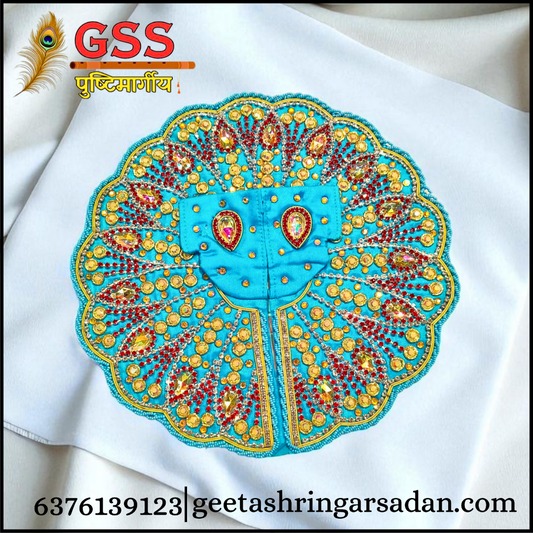 Blue Beaded Zardosi Poshak