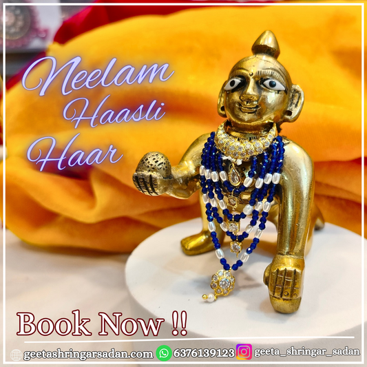 Jadau Neelam Haasli Mala ji (silver)