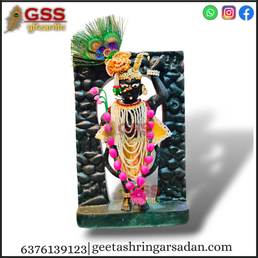 Black Marble Mangla swaroop shreenathji 9"