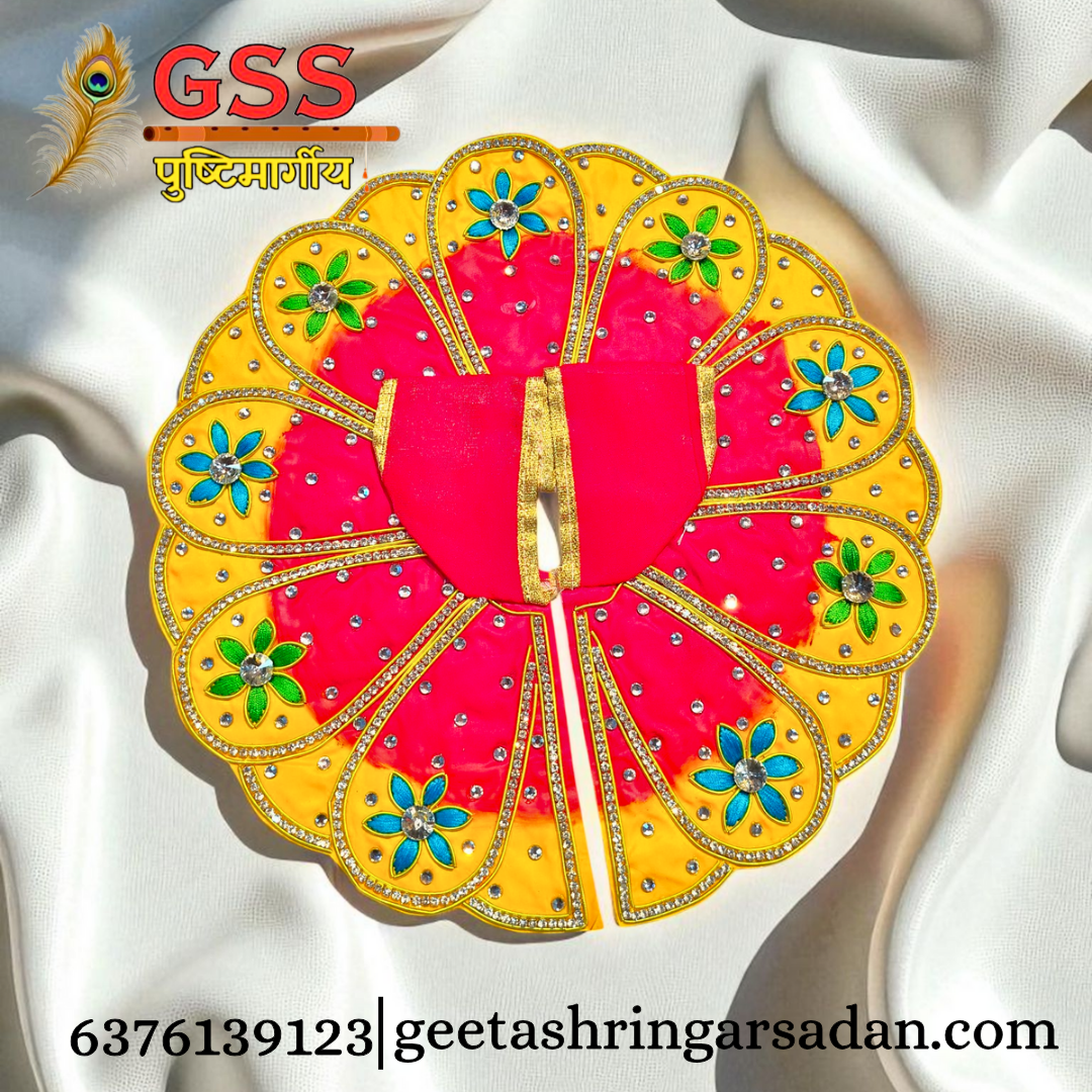 Yellow & Red Zardoshi Diamond work Poshak