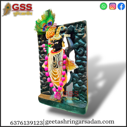 Black Marble Mangla swaroop shreenathji 9"