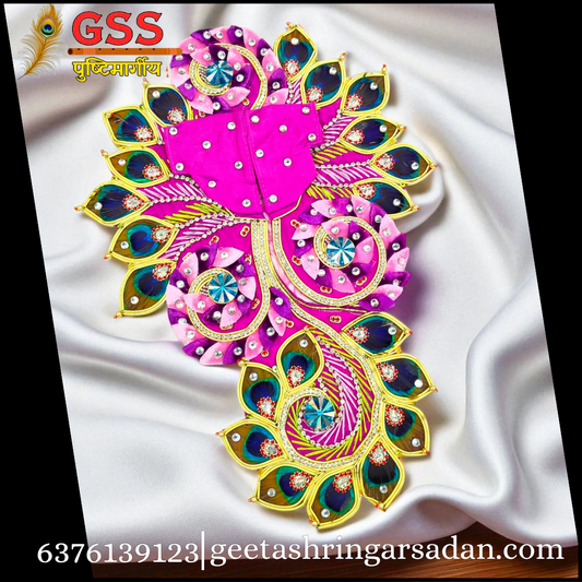 Pink Poshak with Peacock Feather