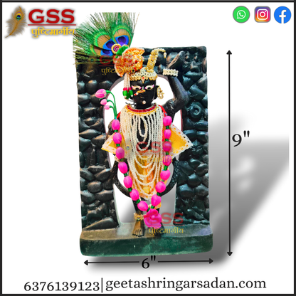 Black Marble Mangla swaroop shreenathji 9"