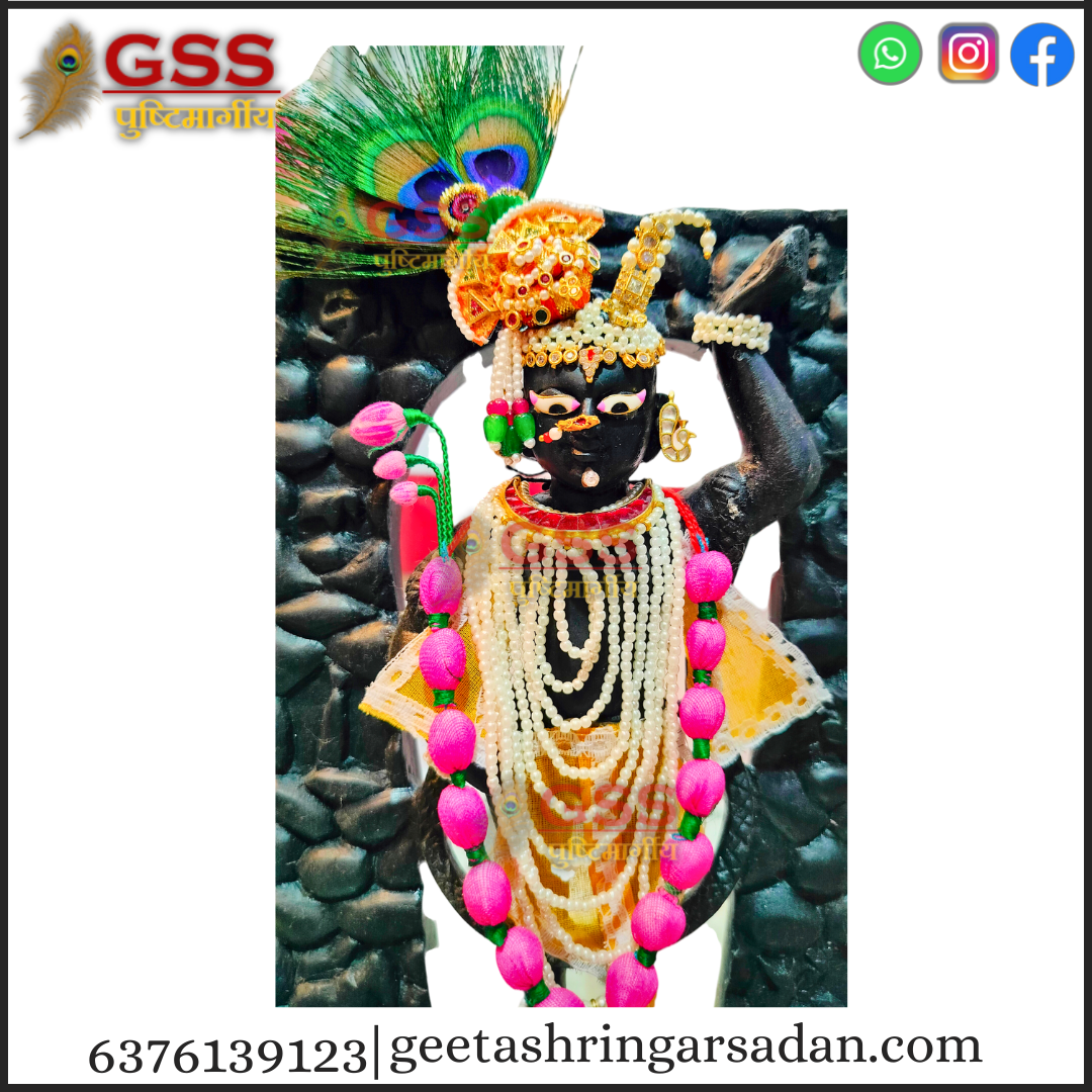Black Marble Mangla swaroop shreenathji 9"