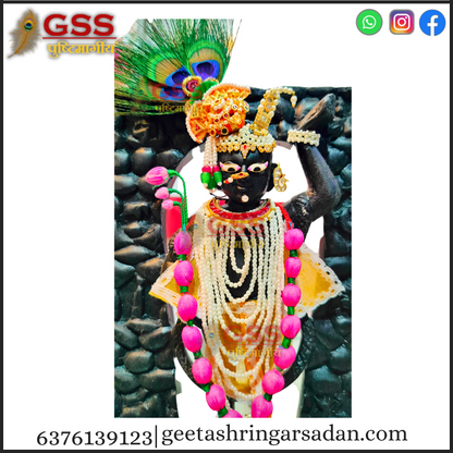 Black Marble Mangla swaroop shreenathji 9"