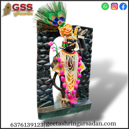 Black Marble Mangla swaroop shreenathji 9"